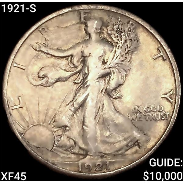 1921-S Walking Liberty Half Dollar NEARLY UNCIRCULATED