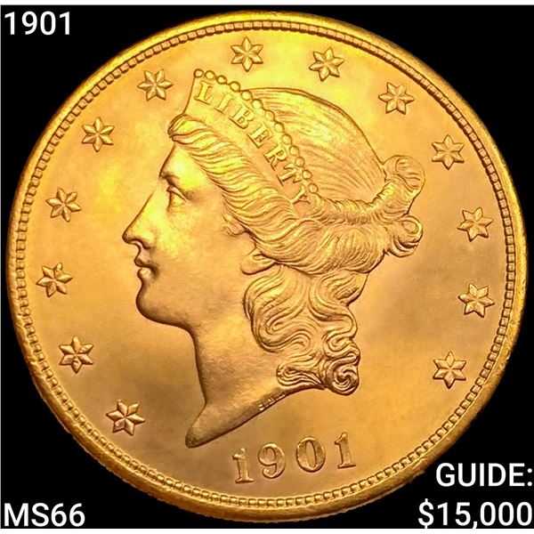 1901 $20 Gold Double Eagle GEM BU