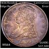 Image 1 : 1836 Reeded Edge Rev Lamination Error Capped Bust Half Dollar CHOICE BU