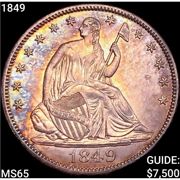 1849 Seated Liberty Half Dollar GEM BU