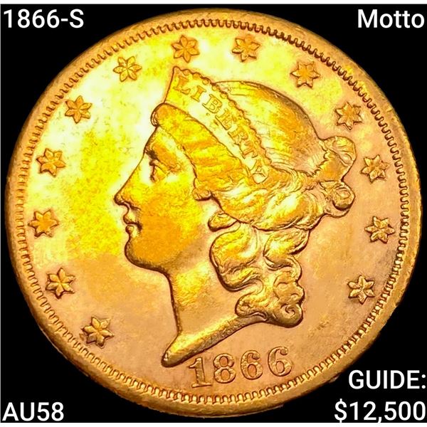 1866-S Motto $20 Gold Double Eagle