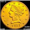 Image 1 : 1851-O $10 Gold Eagle CHOICE AU