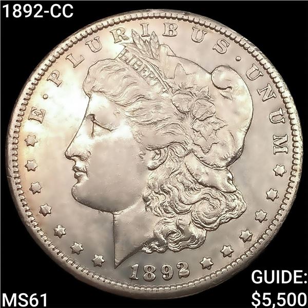 1892-CC Morgan Silver Dollar UNCIRCULATED