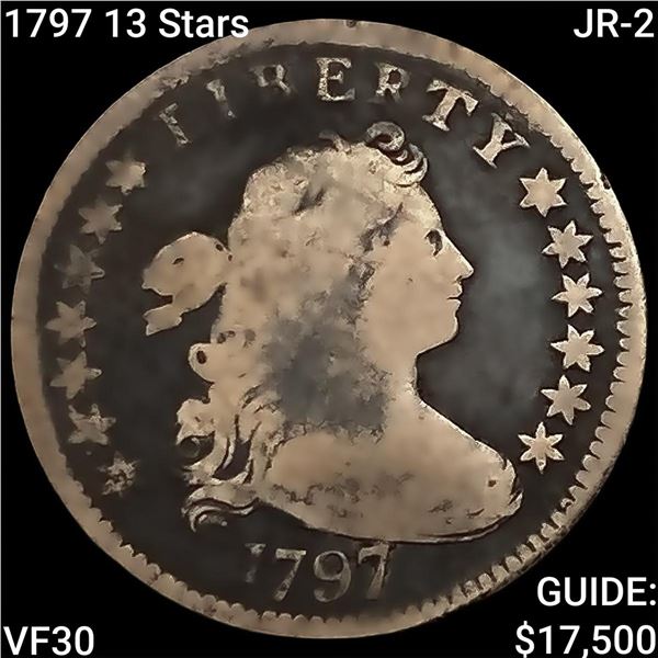 1797 13 Stars JR-2 Draped Bust Dime LIGHTLY CIRCULATED