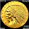 1911-D Strong D $2.50 Gold Quarter Eagle CHOICE BU