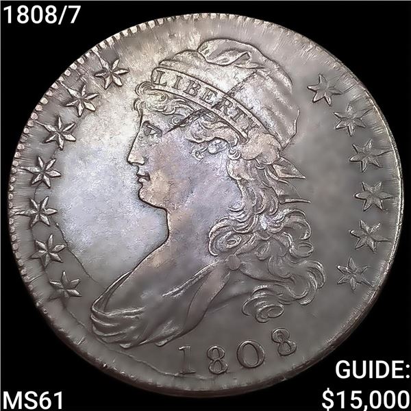 1808/7 Capped Bust Half Dollar UNCIRCULATED