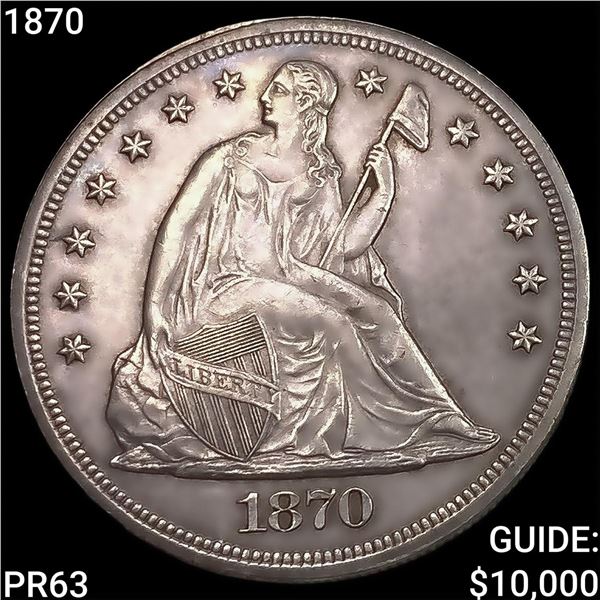 1870 Seated Liberty Dollar CHOICE PROOF