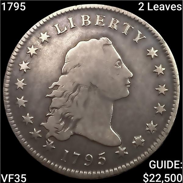 1795 2 Leaves Flowing Hair Dollar ABOUT UNCIRCULATED