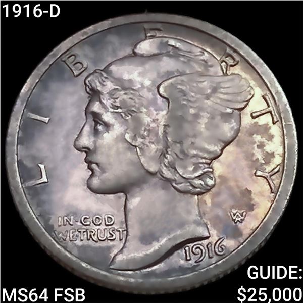 1916-D Mercury Dime CHOICE BU FSB