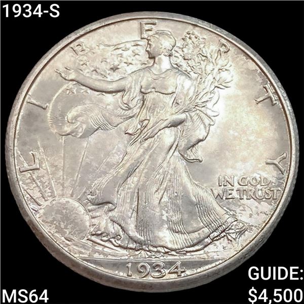 1934-S Walking Liberty Half Dollar CHOICE BU