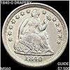 1840-O DRAPERY Seated Liberty Half Dime UNCIRCULATED