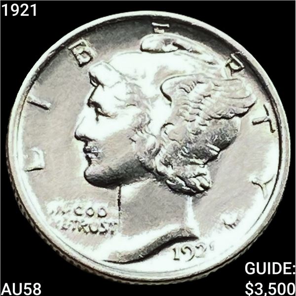 1921 Mercury Dime CHOICE AU