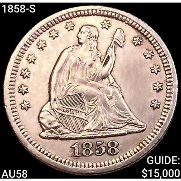 1858-S Seated Liberty Quarter CHOICE AU