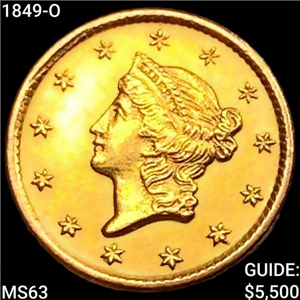 1849-O Rare Gold Dollar CHOICE BU