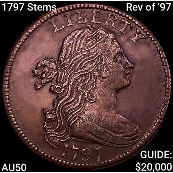 1797 Stems Rev of '97 Draped Bust Large Cent CLOSELY UNCIRCULATED
