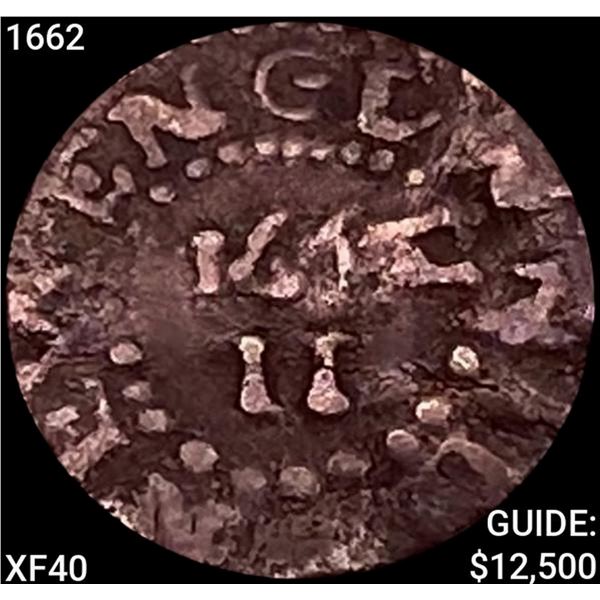 1662 Oak Tree 2 Pence, Small 2 NEARLY UNCIRCULATED