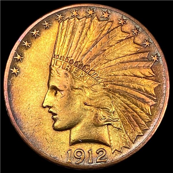 1912 Indian Head Eagle $10 Gold Coin NEARLY UNCIRCULATED