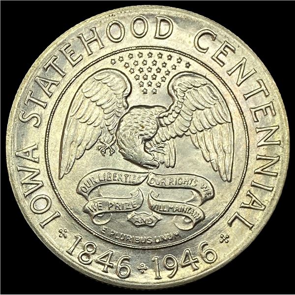 1946 Silver Iowa Centennial Half Dollar CHOICE BU