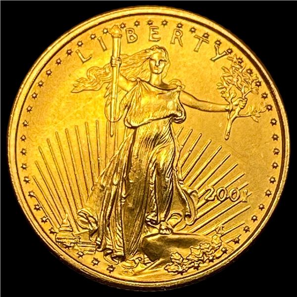 2001 1/10 oz Gold American Eagle $5 SUPERB GEM BU