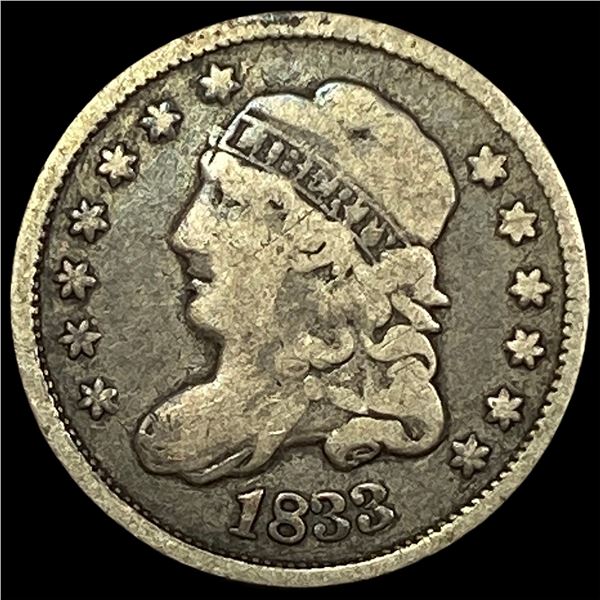 1833 Capped Bust Silver Half Dime NICELY CIRCULATED
