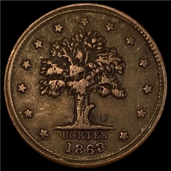 1863 Civil War Token Jones Wood Hotel NY NEARLY UNCIRCULATED