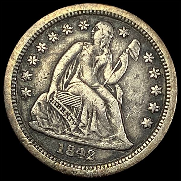 1842-O Silver Seated Liberty Dime LIGHTLY CIRCULATED