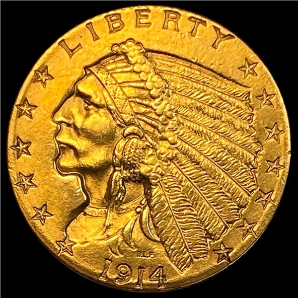 1914 Indian Head Gold $2.50 Quarter Eagle CLOSELY UNCIRCULATED