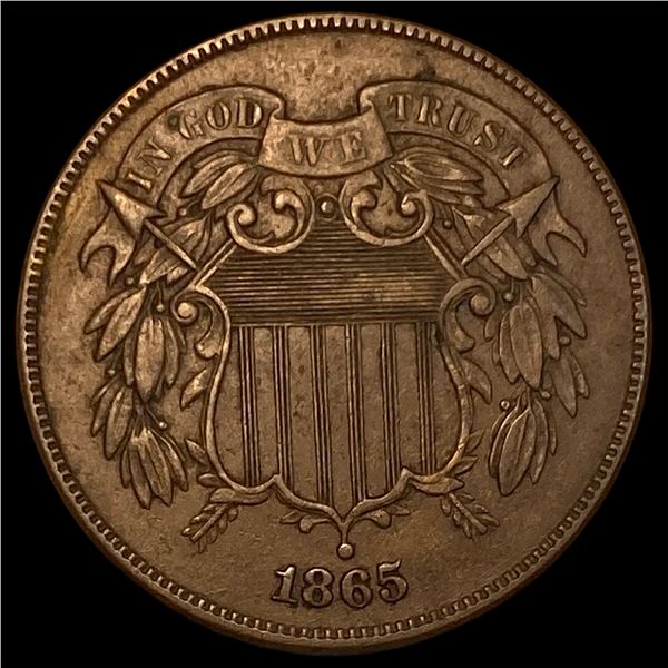 1865 Copper Two-Cent Piece NEARLY UNCIRCULATED