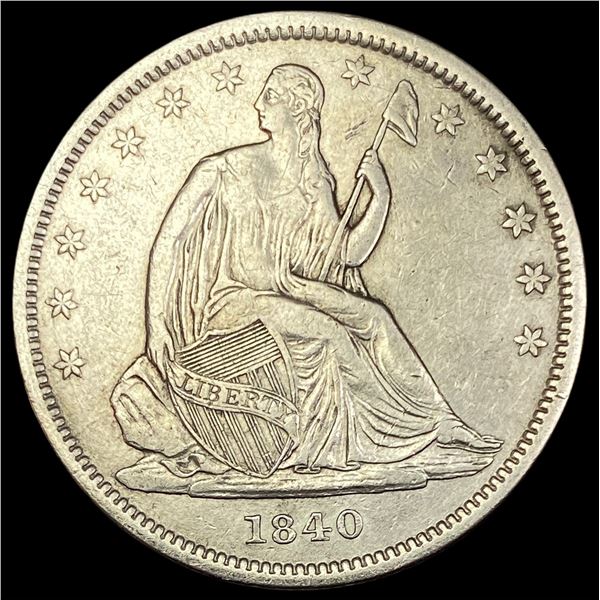 1840 Seated Liberty Half Dollar NEARLY UNCIRCULATED