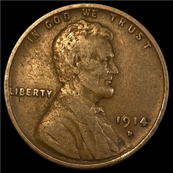 1914-D Lincoln Wheat Cent LIGHTLY CIRCULATED
