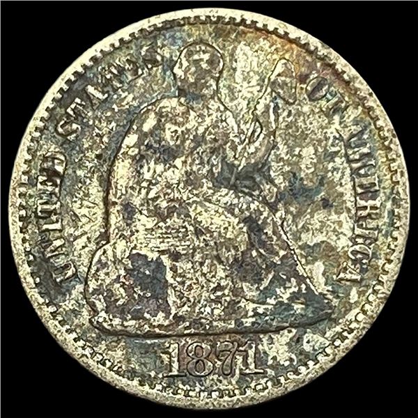 1871 Silver Seated Liberty Dime NICELY CIRCULATED
