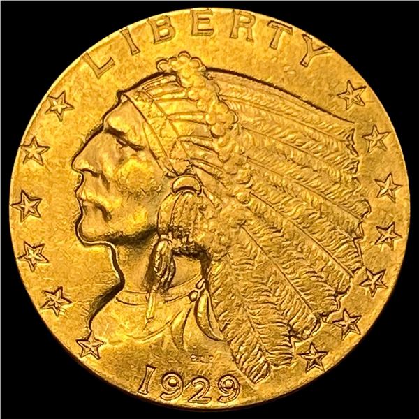 1929 Indian Head $2.5 Gold Quarter Eagle CLOSELY UNCIRCULATED