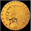 Image 1 : 1913 Indian Head Gold $2.5 Quarter Eagle UNCIRCULATED