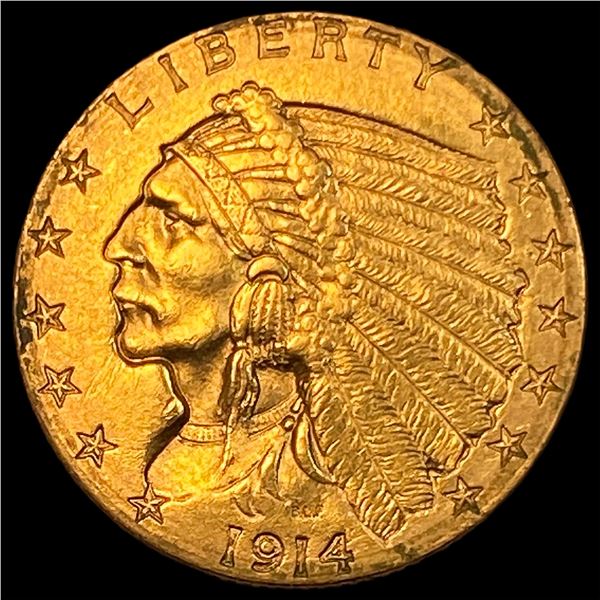 1914-D Gold Indian Head Quarter Eagle $2.50 UNCIRCULATED