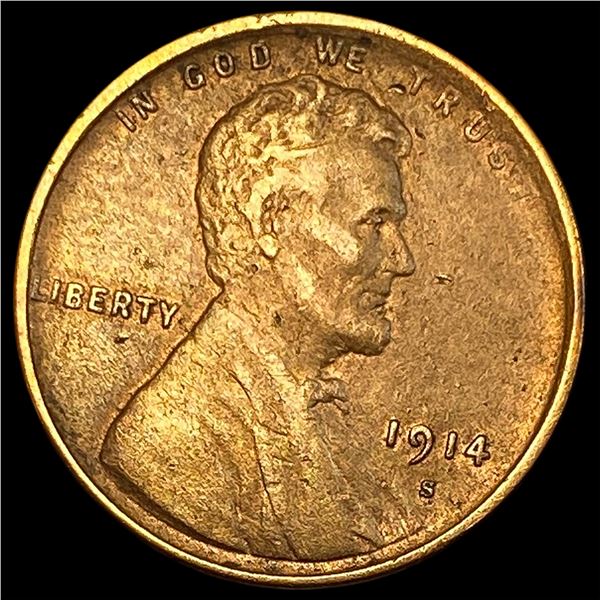 1914-S Lincoln Wheat Cent NEARLY UNCIRCULATED