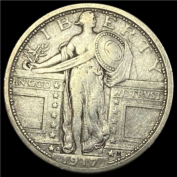 1917-D Silver Standing Liberty Quarter LIGHTLY CIRCULATED