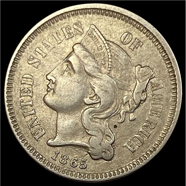 1865 Nickel Three-Cent Piece CLOSELY UNCIRCULATED