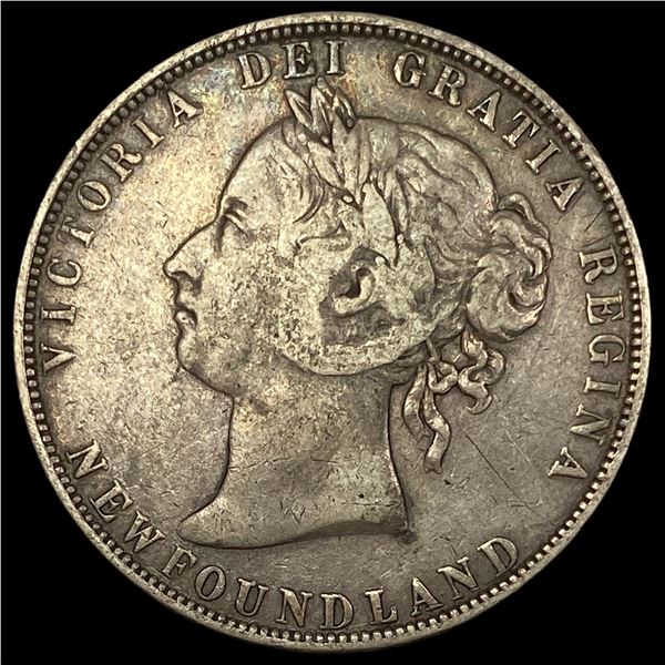 1899 Newfoundland Silver 50 Cents NEARLY UNCIRCULATED