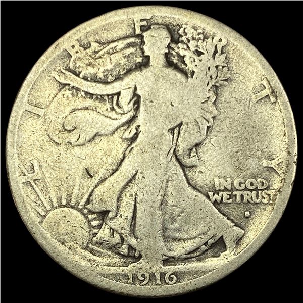 1916-S Silver Walking Liberty Half Dollar NICELY CIRCULATED