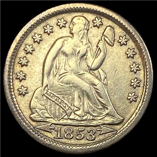 1853 Arrows Seated Liberty Dime CLOSELY UNCIRCULATED