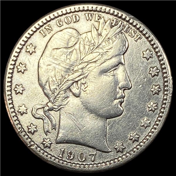 1907 Barber Silver Quarter CLOSELY UNCIRCULATED