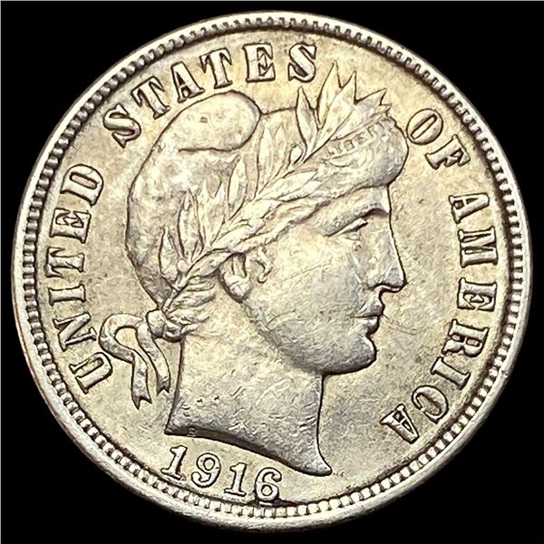 1916 Silver Barber Dime CHOICE AU