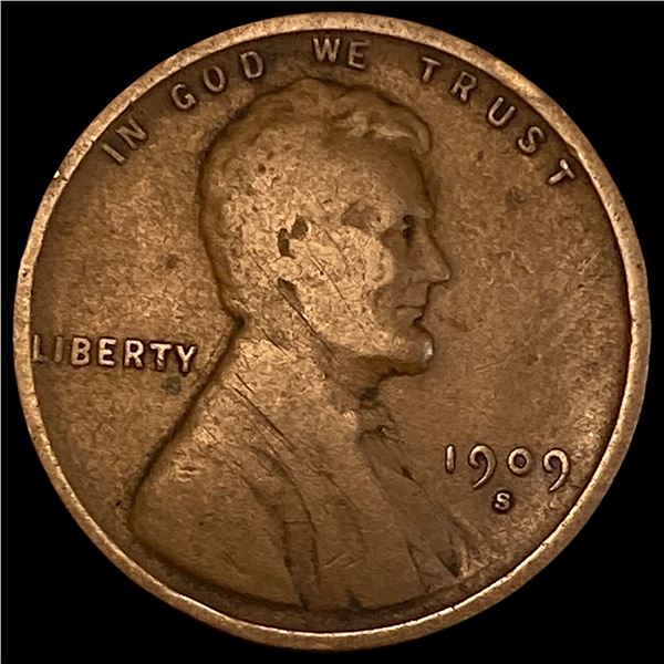1909-S Lincoln Wheat Cent NICELY CIRCULATED