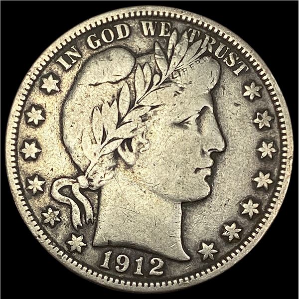 1912 Silver Half Dollar Barber LIGHTLY CIRCULATED