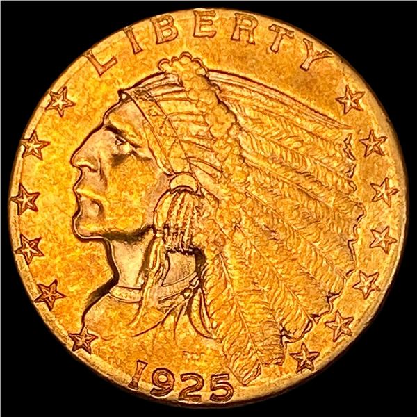 1925-D Gold Indian Head $2.5 Quarter Eagle CLOSELY UNCIRCULATED