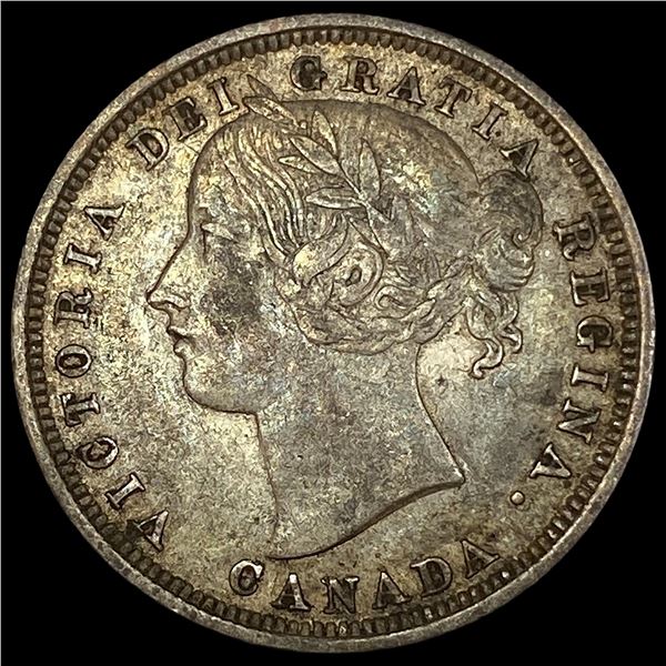1858 Canada Silver 20 Cents NEARLY UNCIRCULATED
