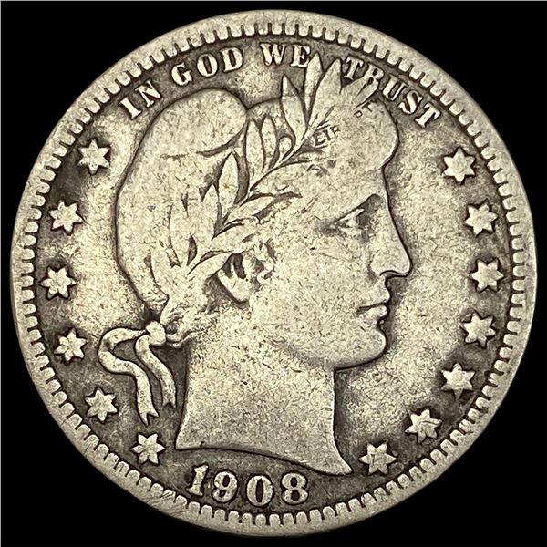 1908 Barber Silver Quarter LIGHTLY CIRCULATED