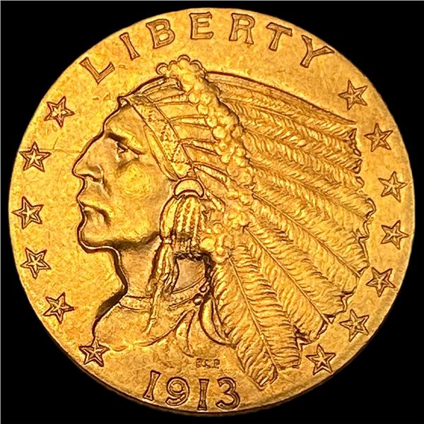 1913 Indian Head Gold $2.50 Quarter Eagle UNCIRCULATED