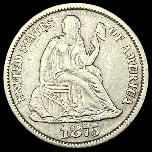 1875 Silver Dime NEARLY UNCIRCULATED