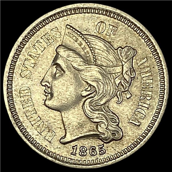 1865 Nickel Three-Cent Piece CHOICE AU